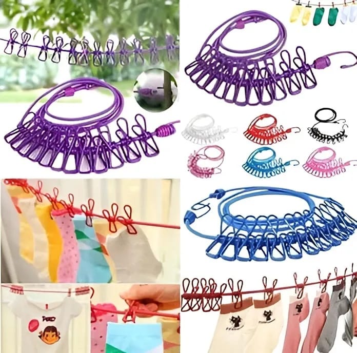 12 Clip Clothing Rope