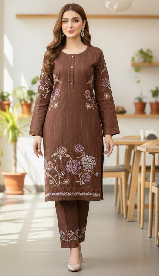 2-Piece Embroidered Suit