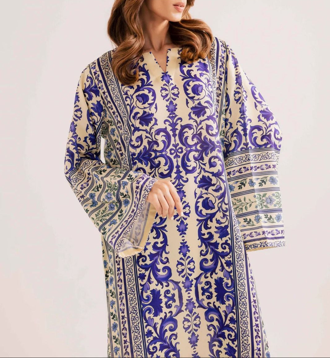 2-Piece Long Printed Kaftan