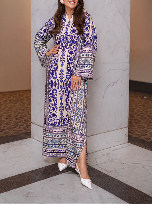 2-Piece Long Printed Kaftan