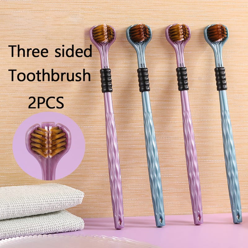 2-Piece Triple Sides Toothbrush