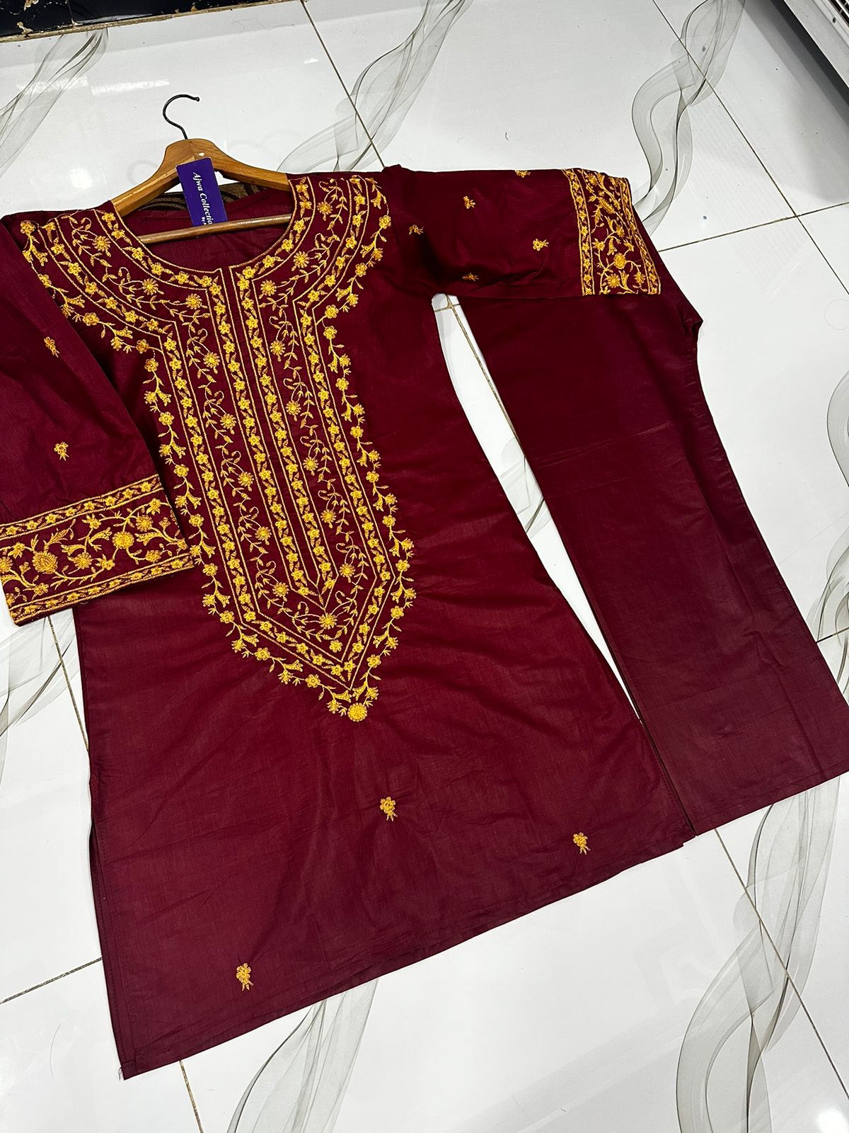 2Pc Embroidered Suit