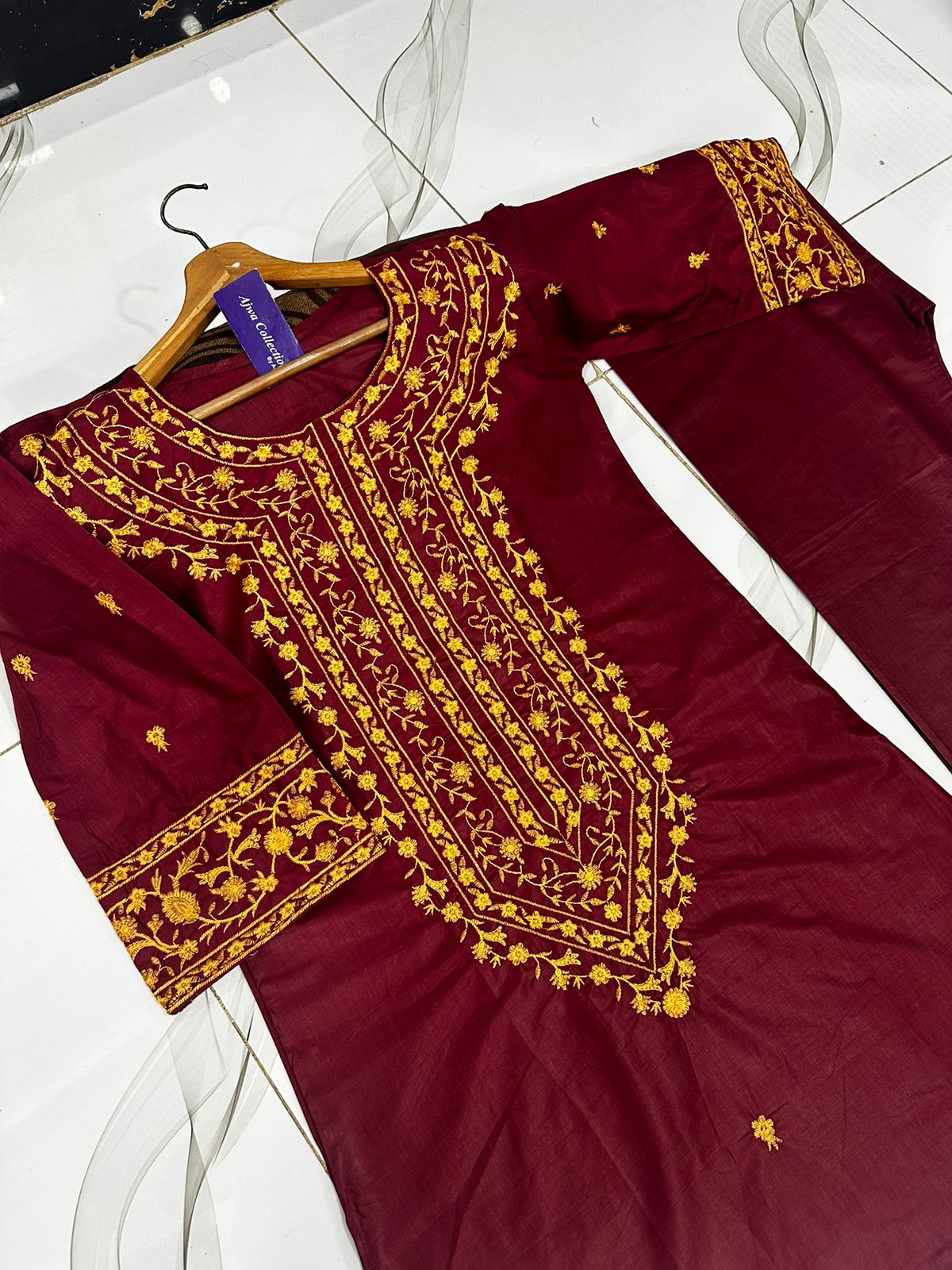 2Pc Embroidered Suit
