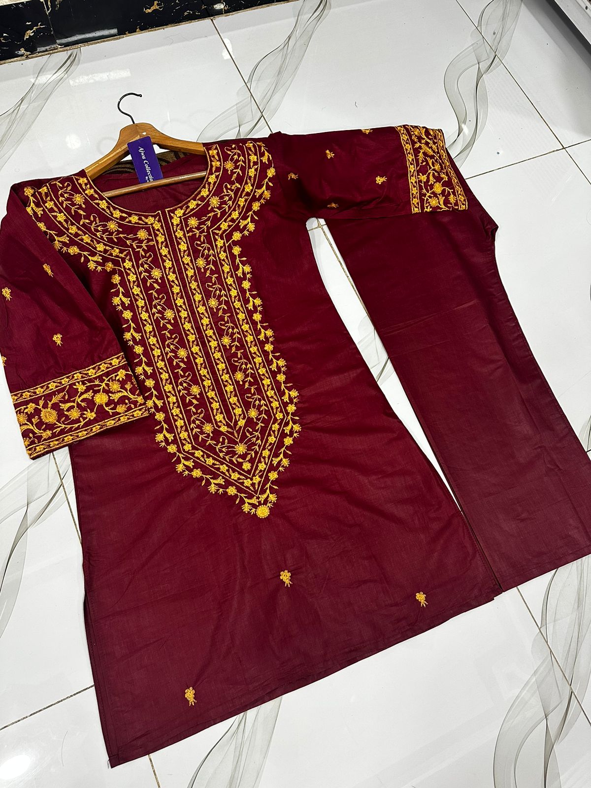 2Pc Embroidered Suit