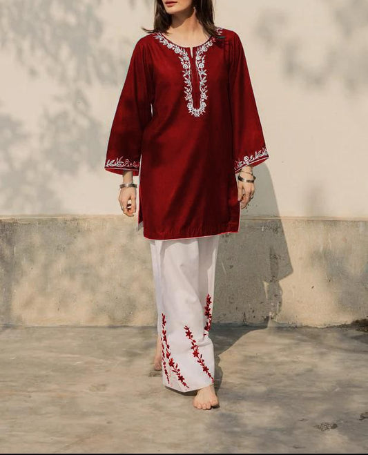 2 Piece Embroidered Suit