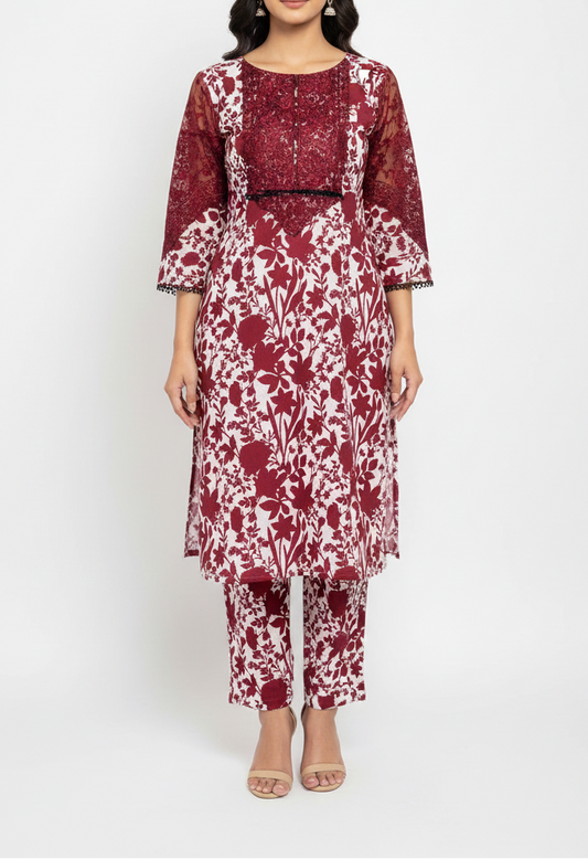 2 Pcs Swiss Lawn Suit