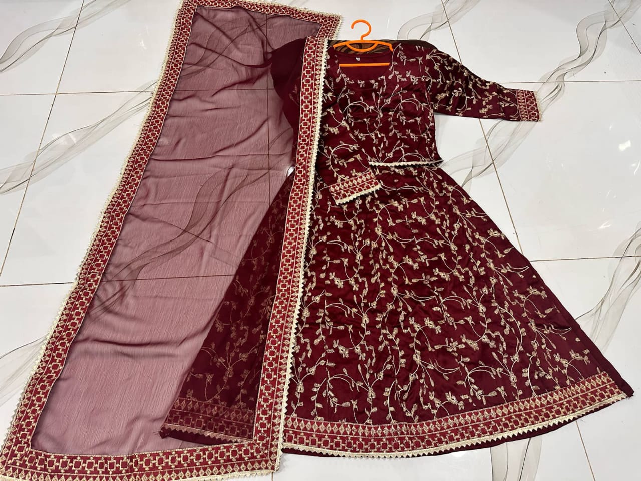 3-Piece Embroidered Maxi