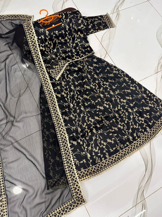 3-Piece Embroidered Maxi