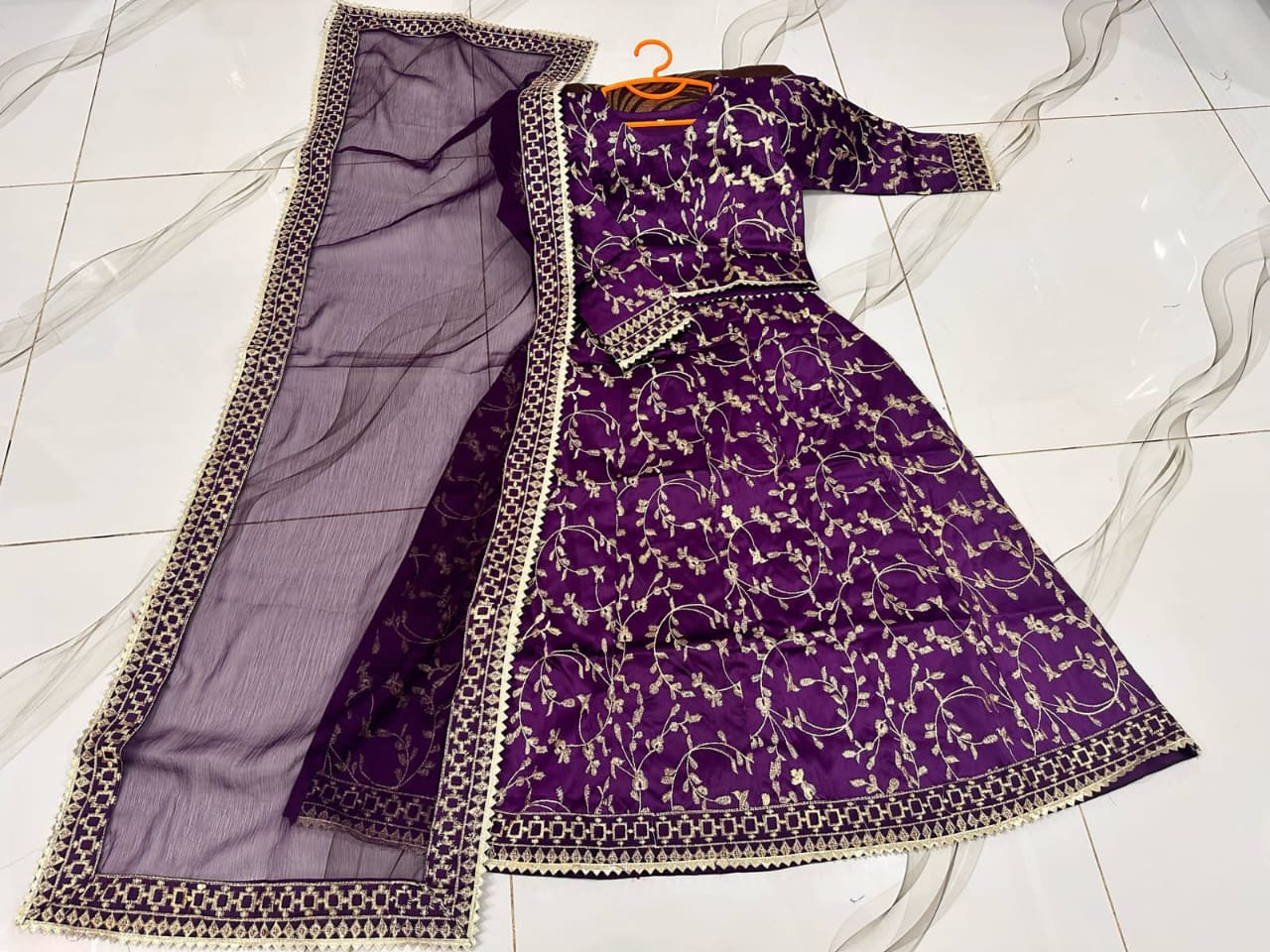3-Piece Embroidered Maxi