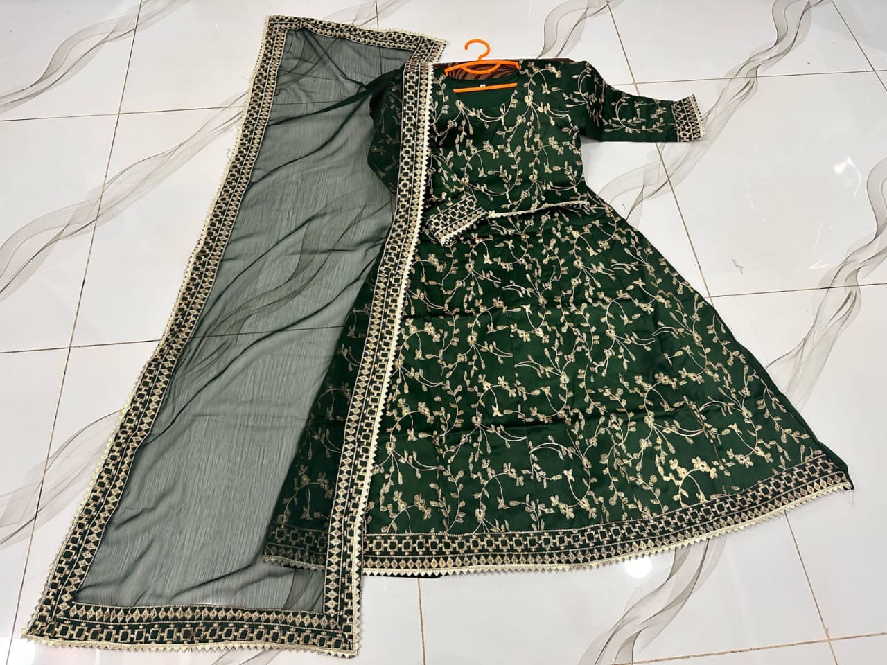 3-Piece Embroidered Maxi