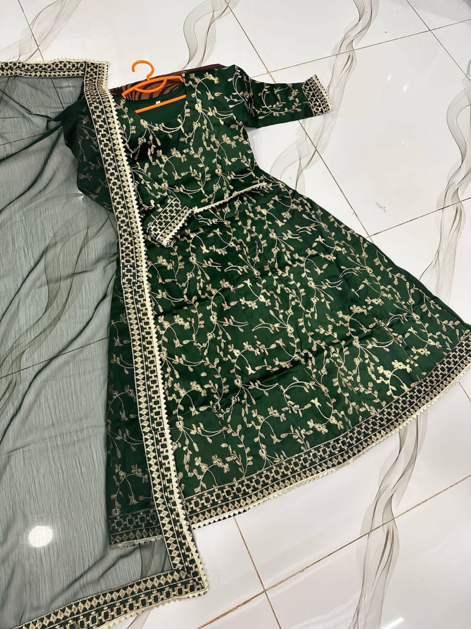 3-Piece Embroidered Maxi