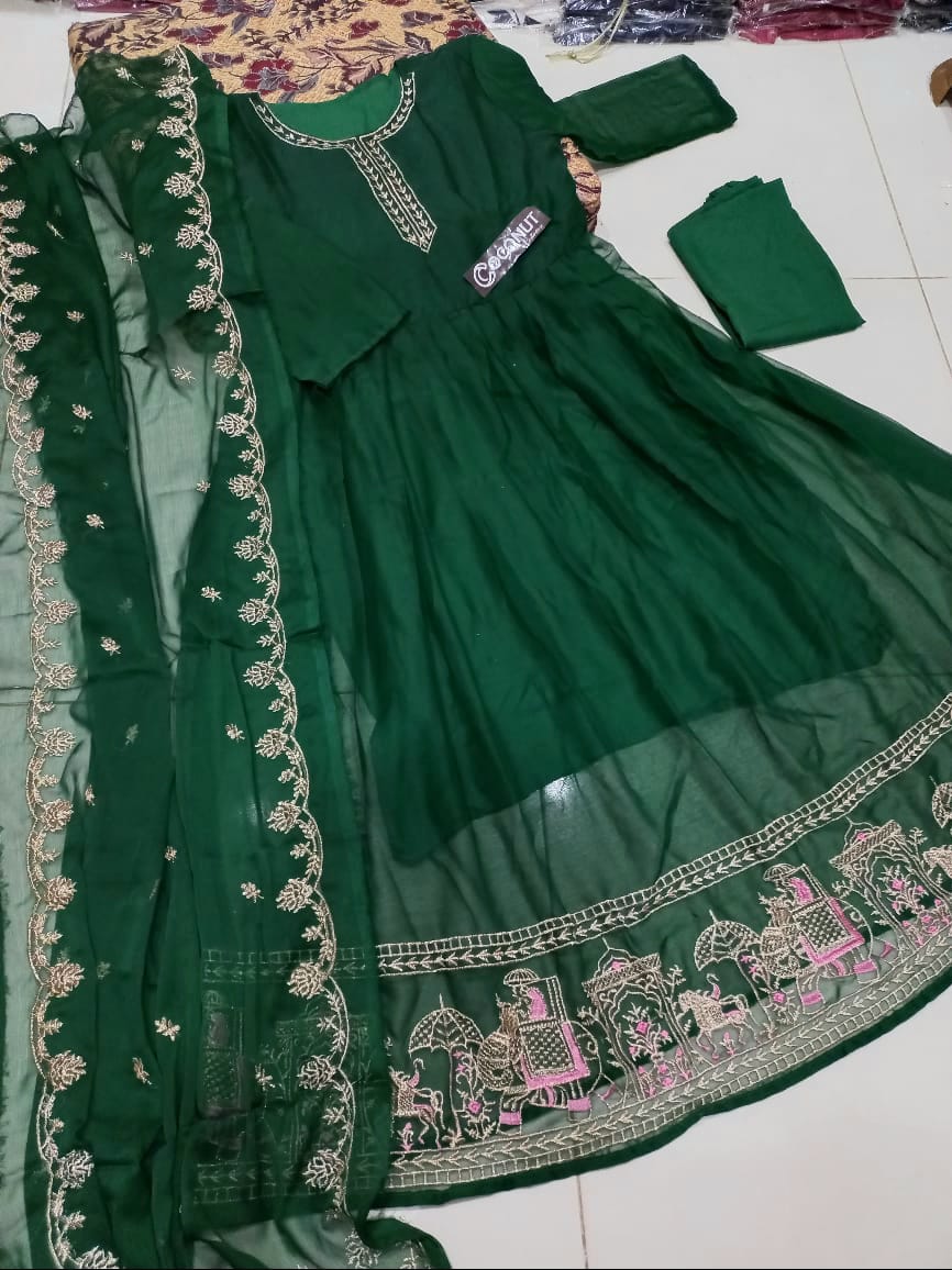 3-Piece Embroidered Maxi