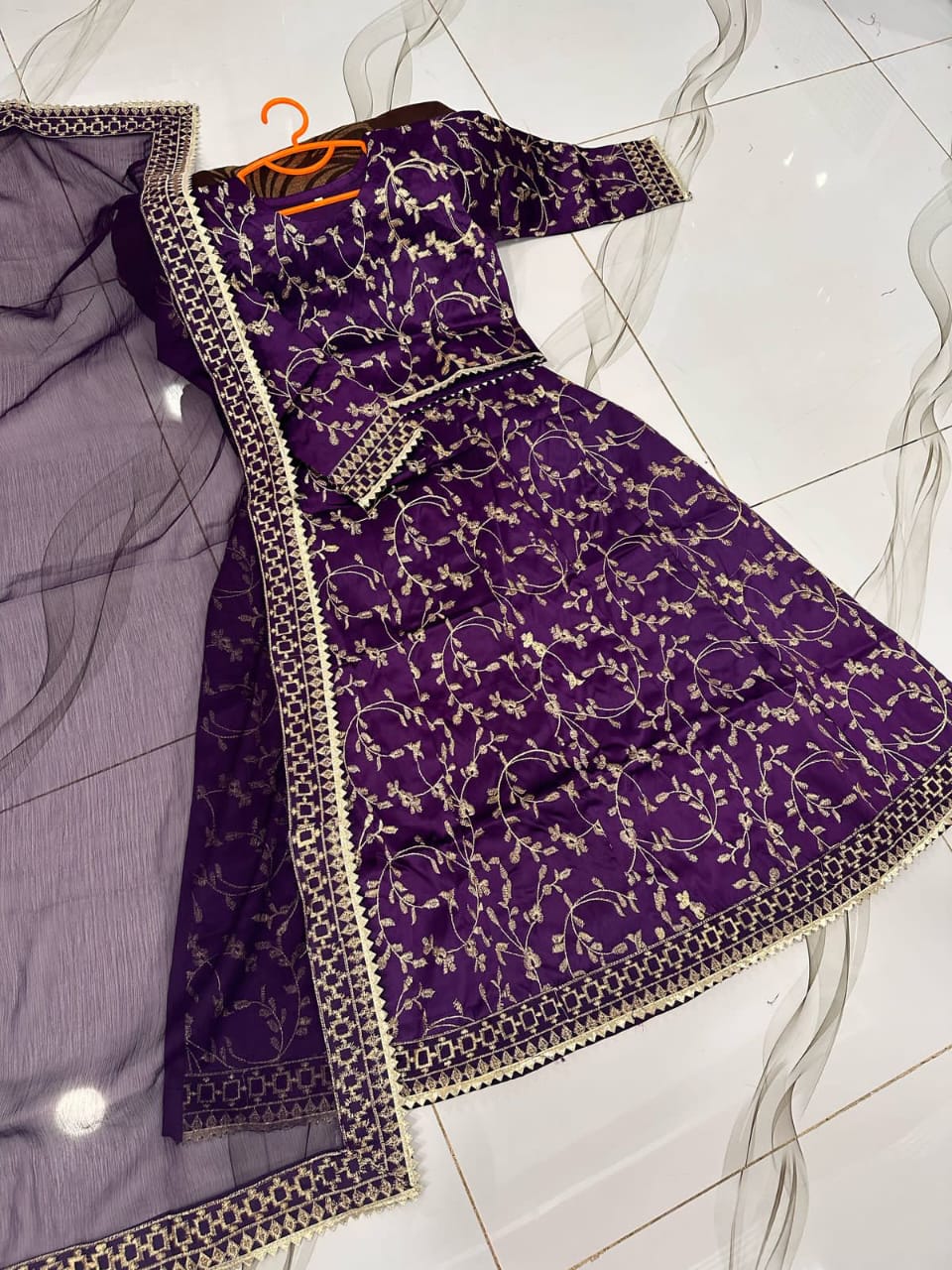 3-Piece Embroidered Maxi