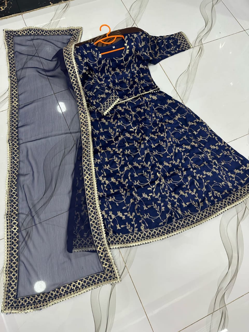 3-Piece Embroidered Maxi