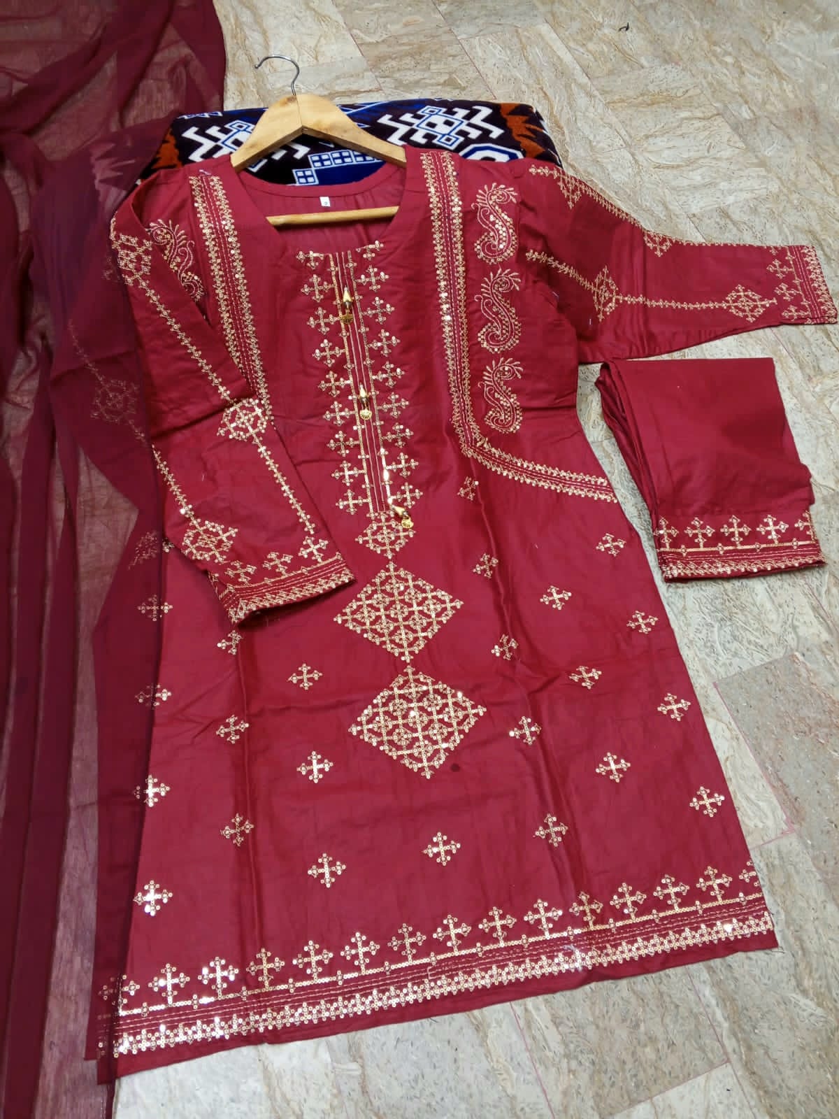 3-Piece Embroidered Suit