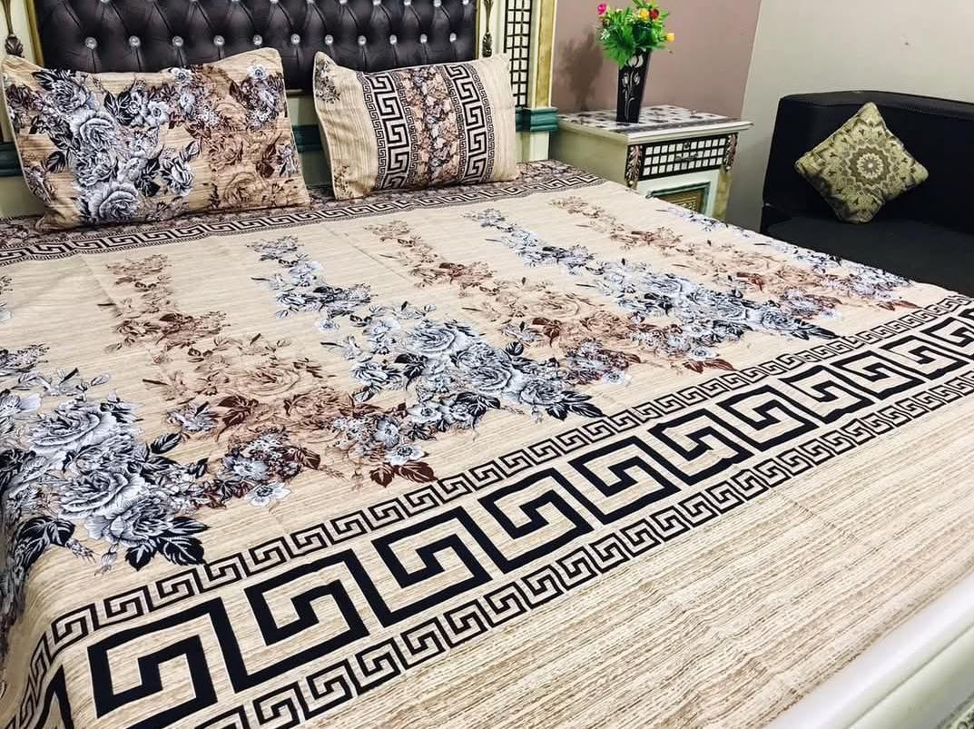 3D Cotton Satin Bedsheet
