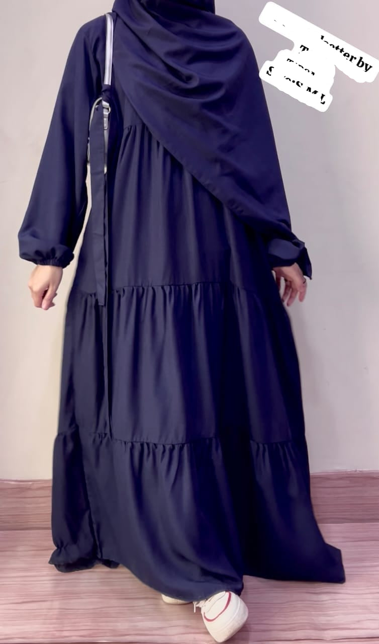 3 Frill Platted Abaya
