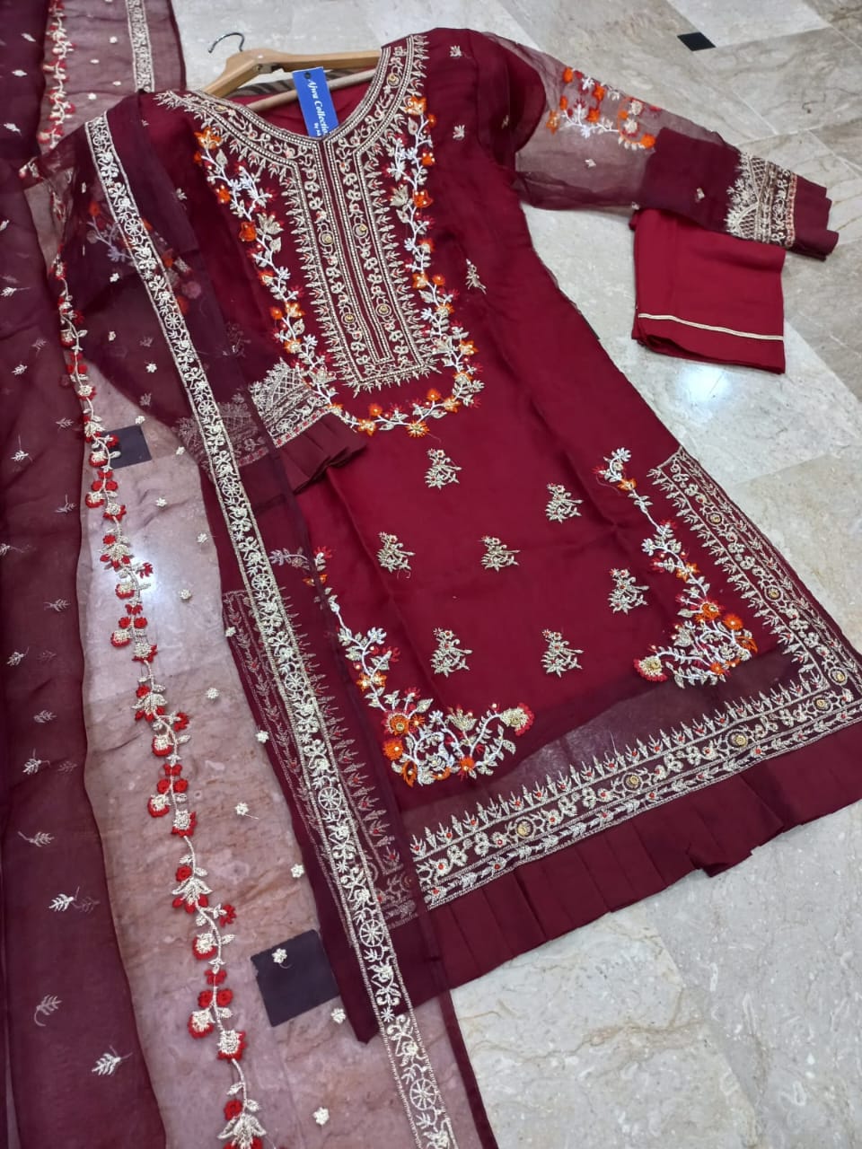 3Pcs Embroidered Handwork Suit
