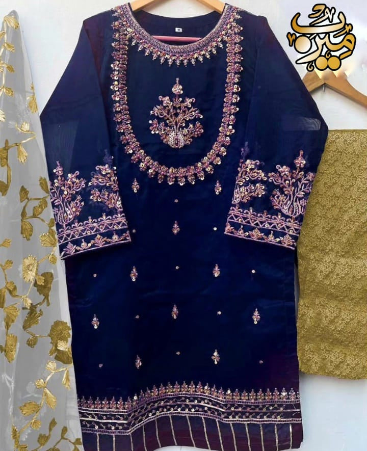 3Pcs Embroidered Shirt