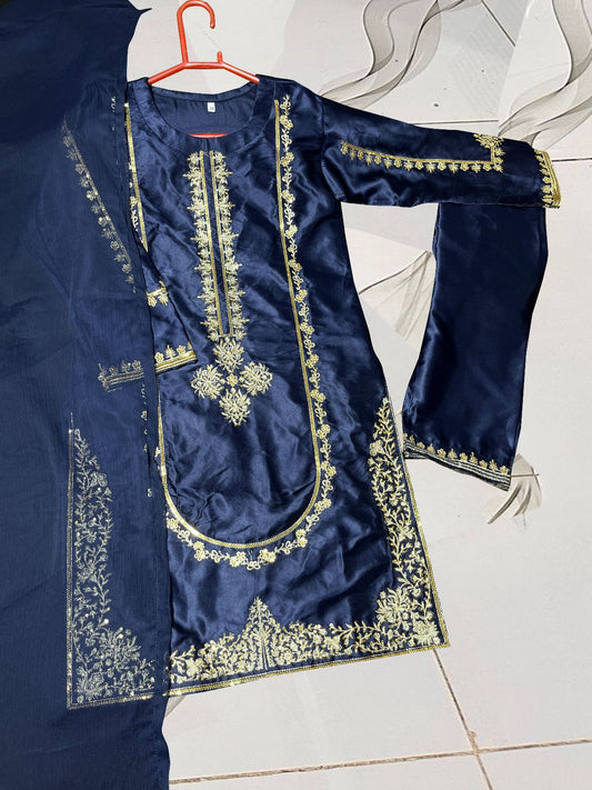 3Pcs Kids Embroidered Suit