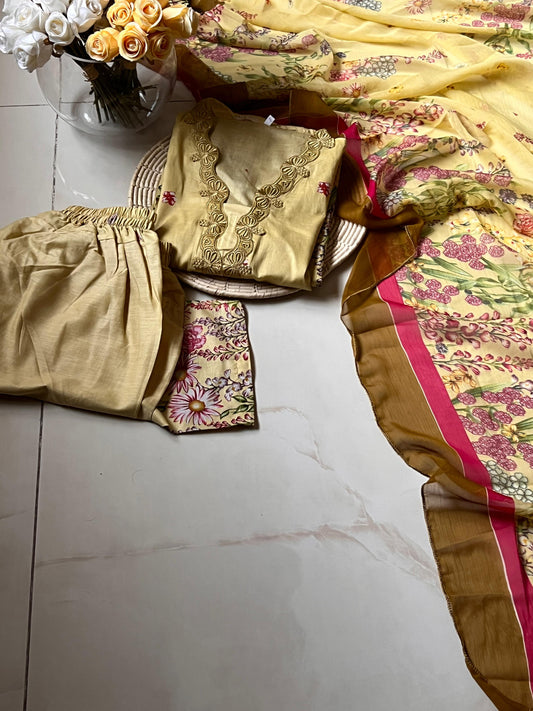 3 Piece Embroidered Stitched