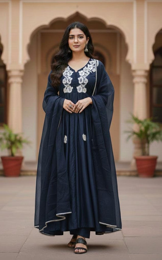 4 Side Lace Dupatta 3 Piece Set