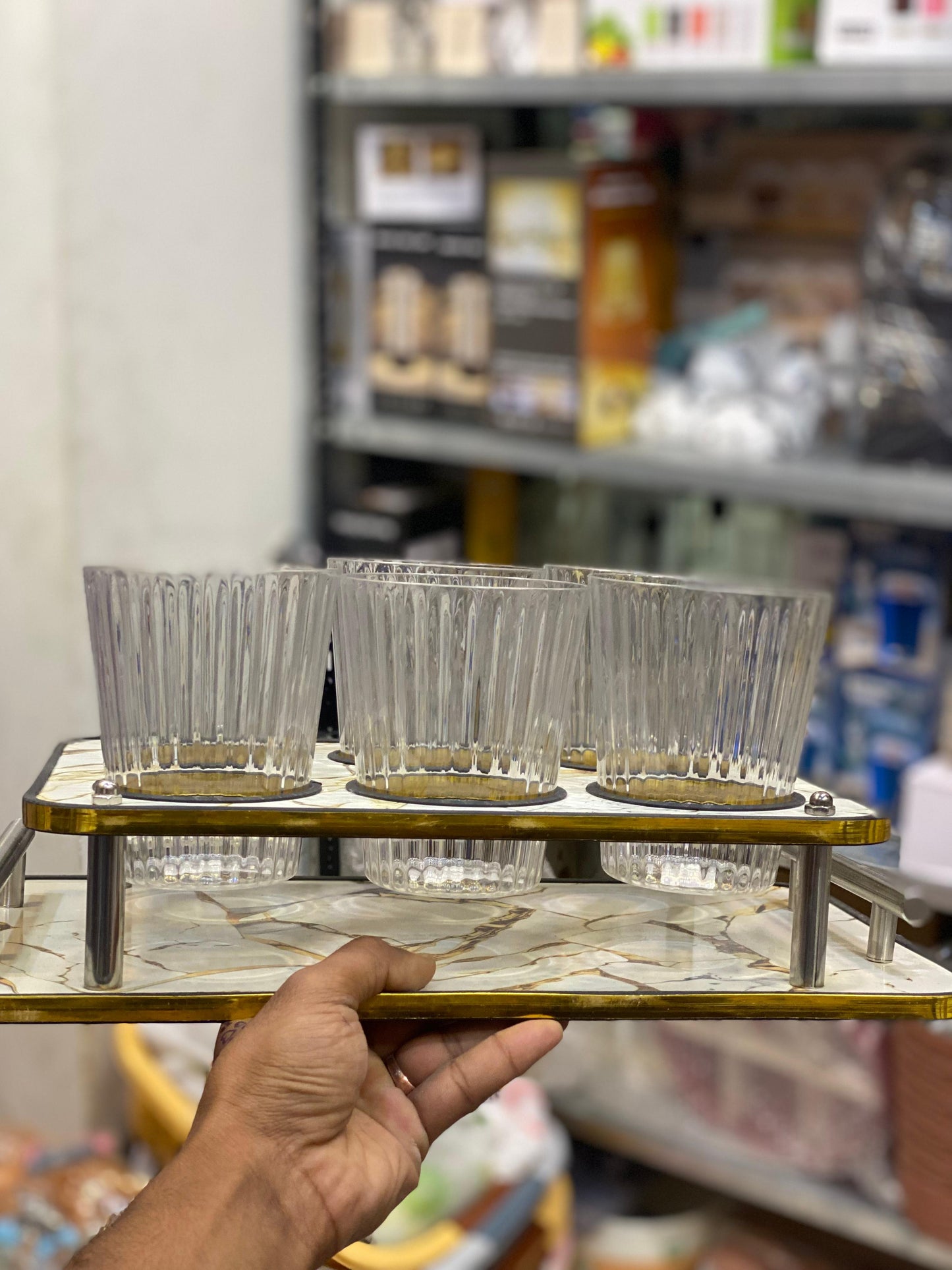 6-Hole Glass Serving Tray