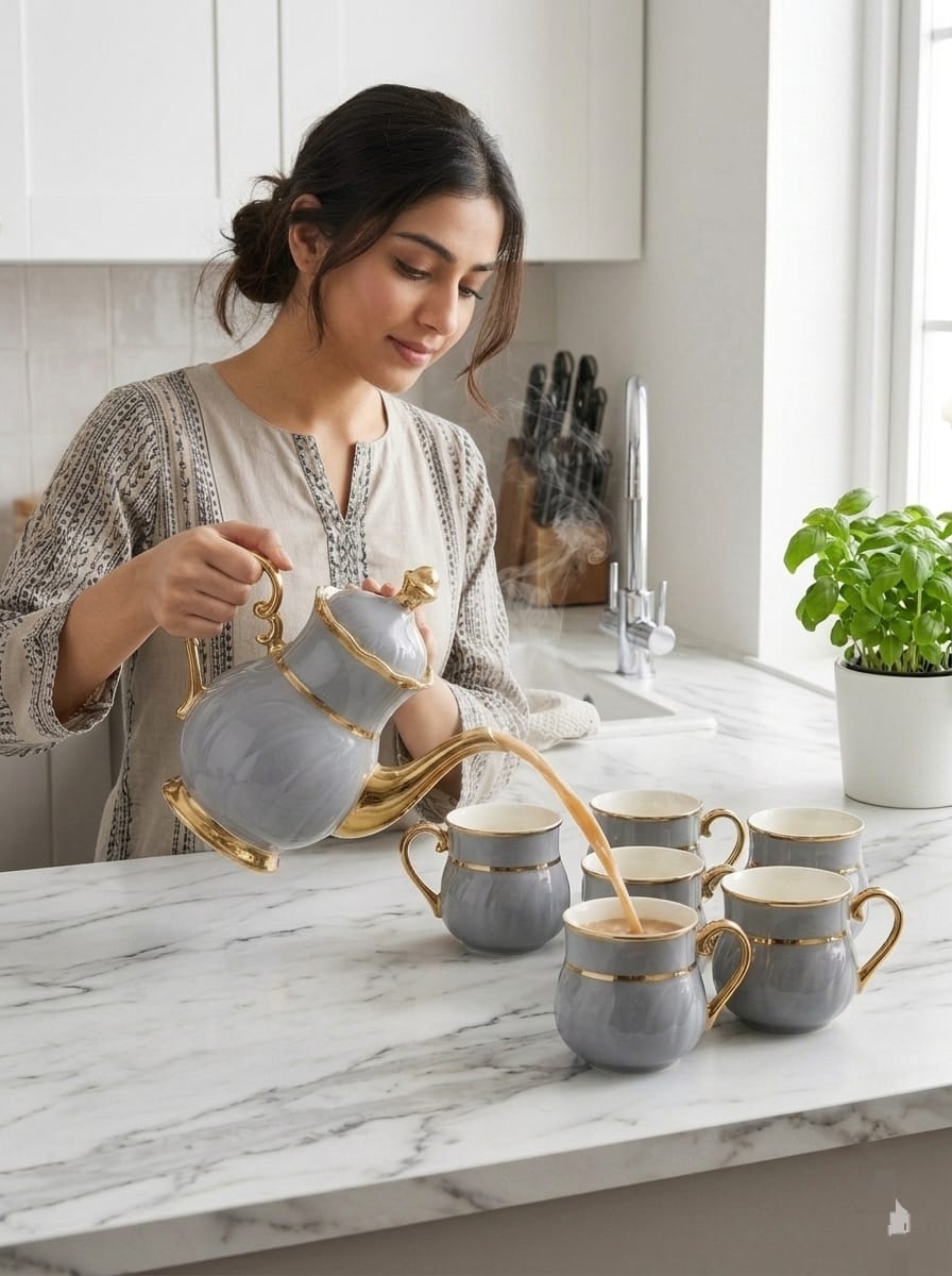 8Pcs Ceramic Tea Set
