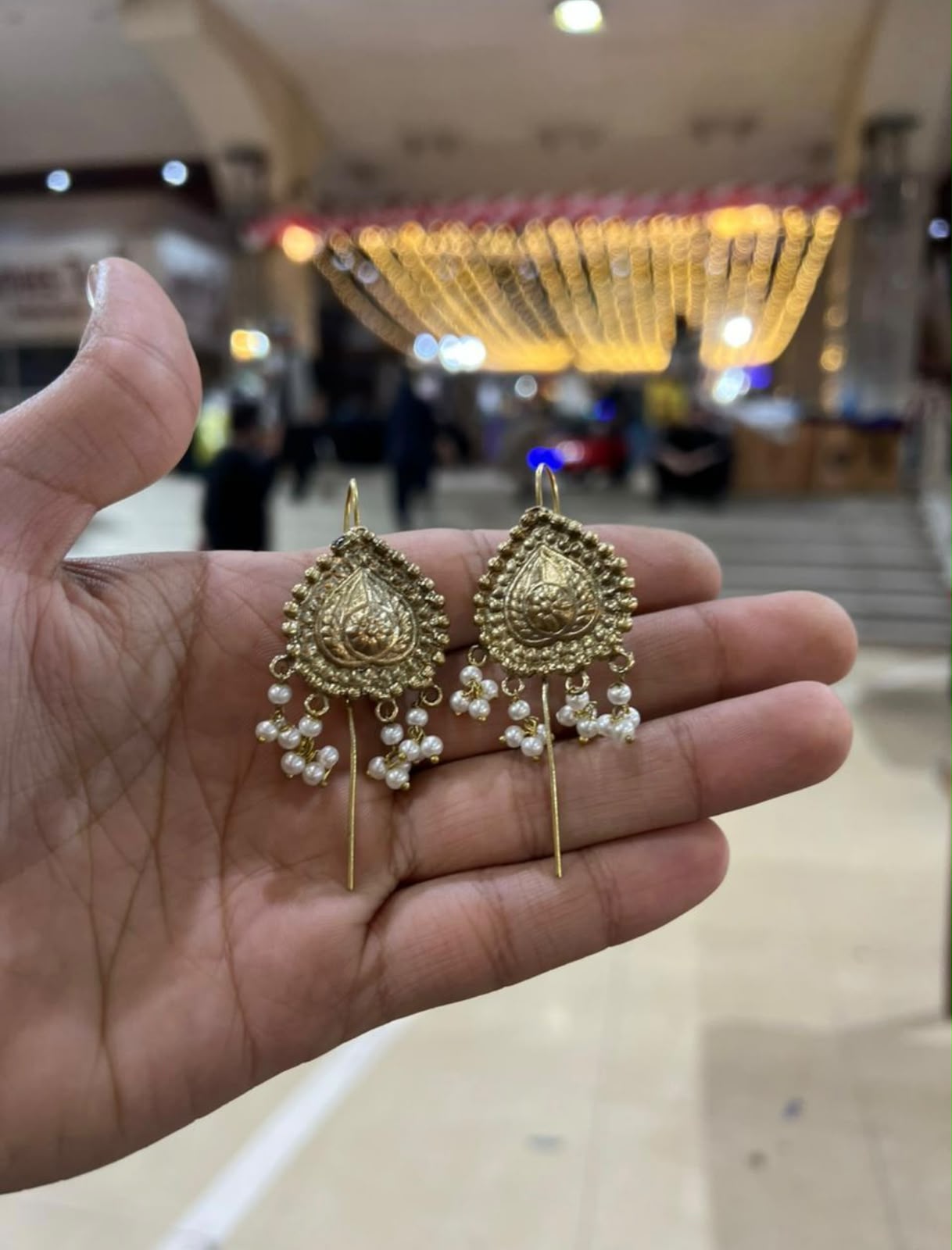 Antique Pearl Needle Earring