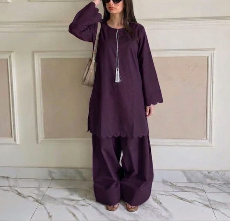 Cutwork Kurti with Farshi Shalwar