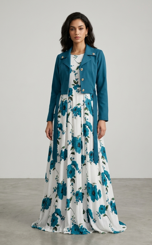 Digital Sleeveless Maxi with Koti