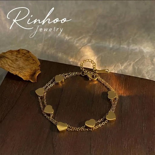 Double Layer Heart Bracelet