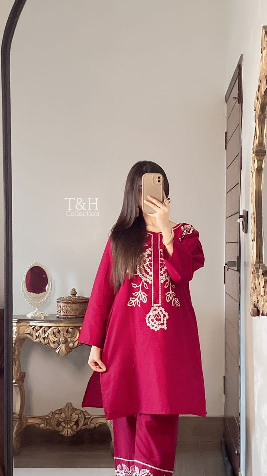 2 Pcs Embriodered Suit