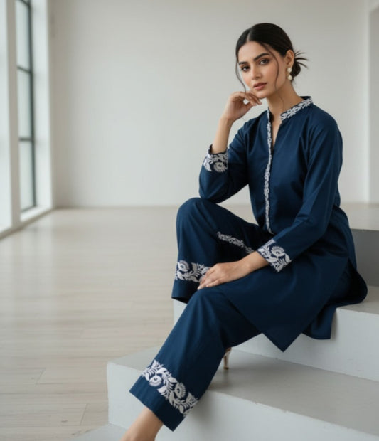 Embroidered Cord Set