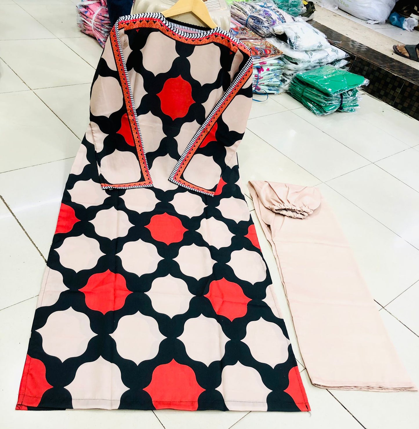 Long Printed Shirt Suit