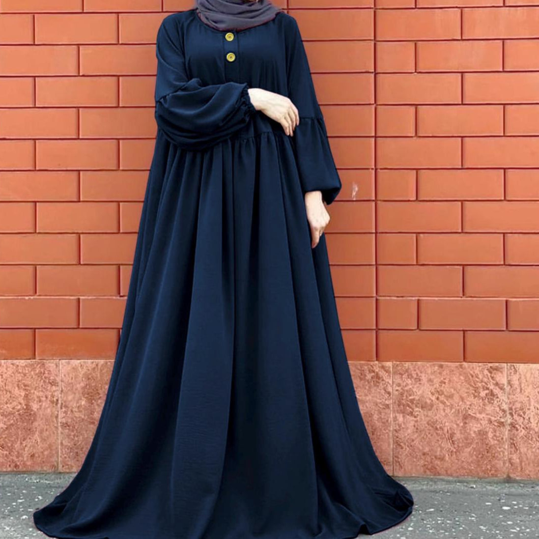 Marble Button Abaya