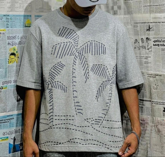 Palm Tree Drop Shoulder T-Shirt
