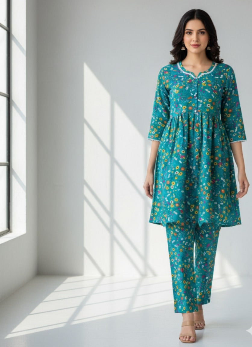 2Pc Printed Frock
