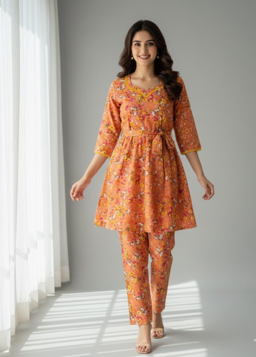 2Pc Printed Frock