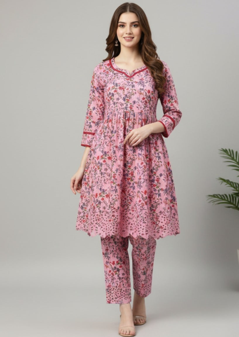2Pc Printed Frock
