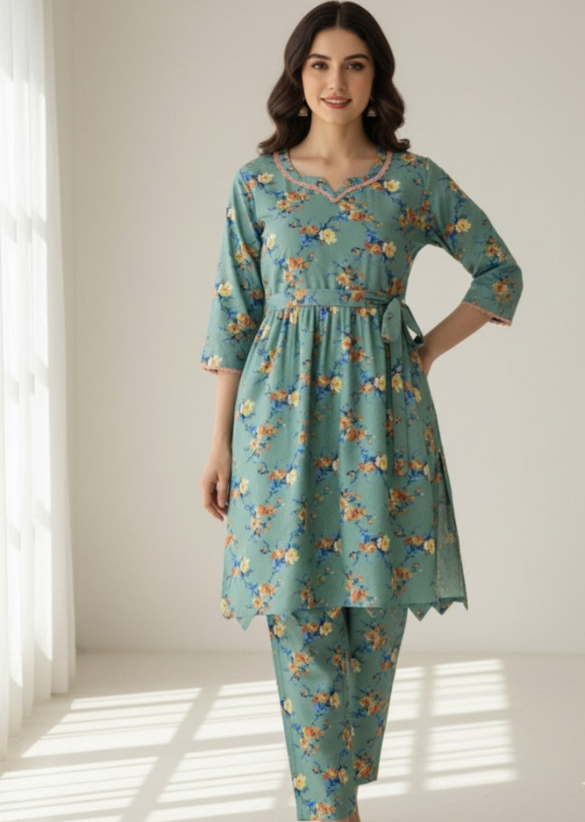2Pc Printed Frock