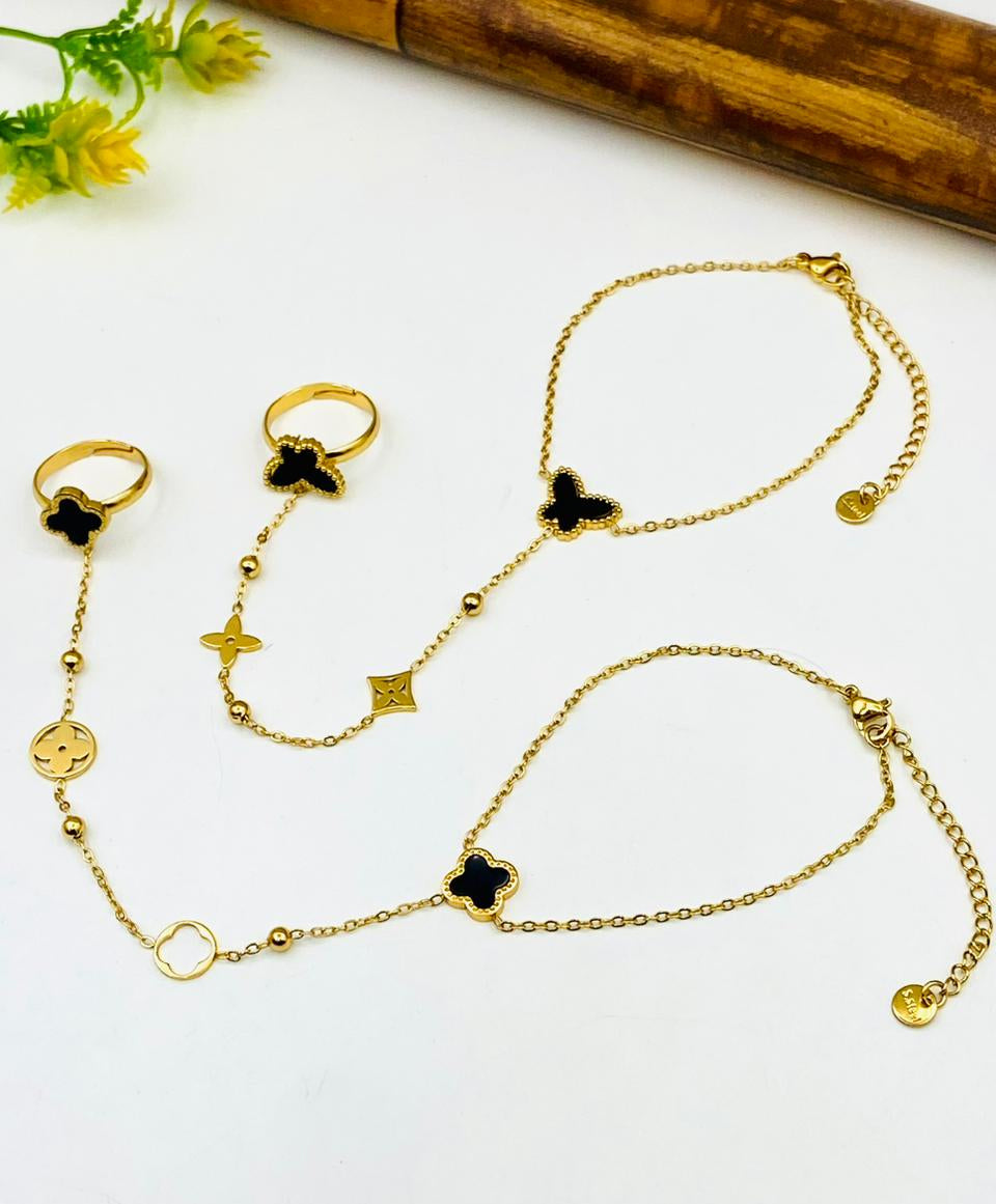Stainless Steel Rings Plus Bracelet