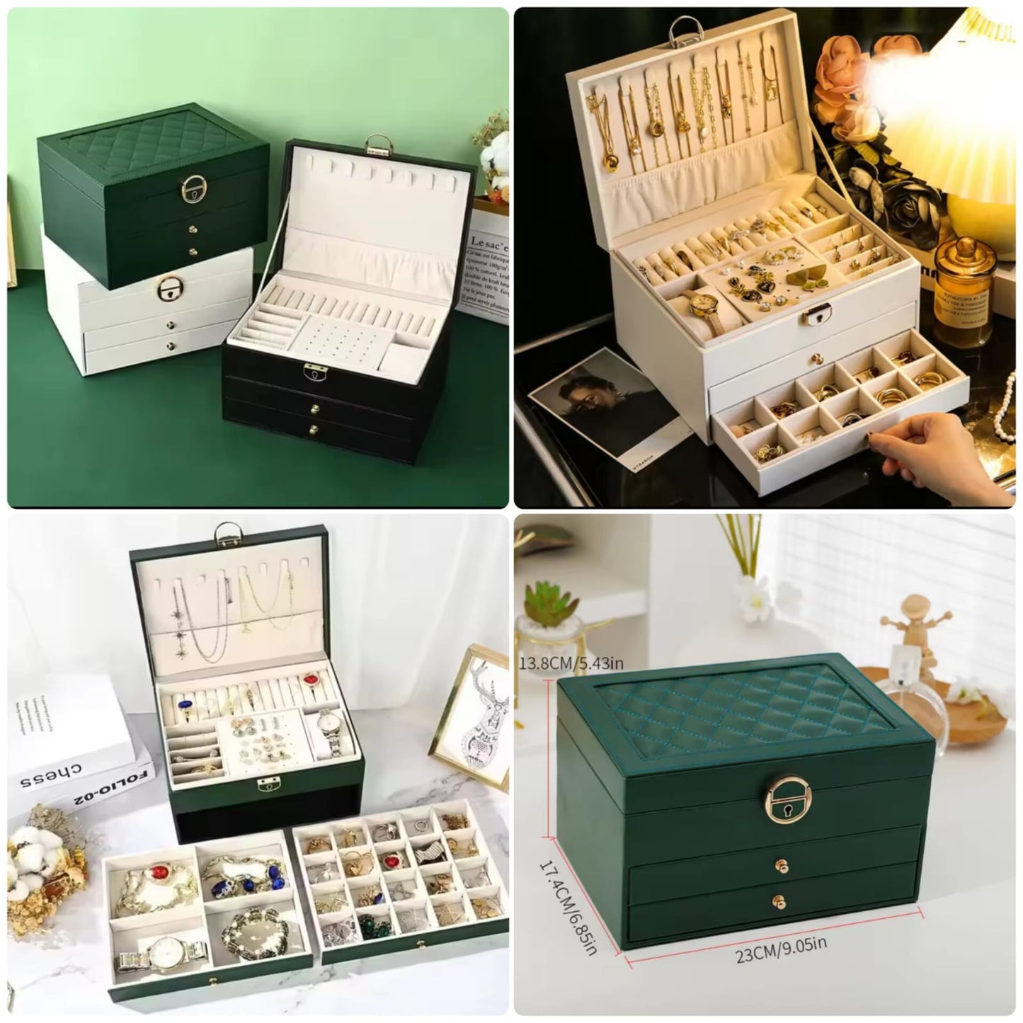 Three Layer Leather Jewelry Box