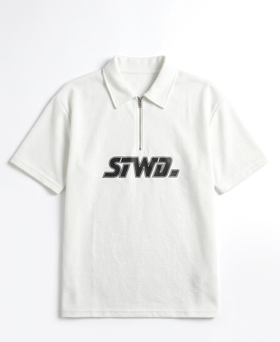 Printed Zip Polo