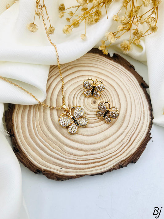 Zircon Butterfly Locket