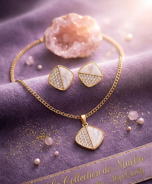 Zircon Stone Locket Set