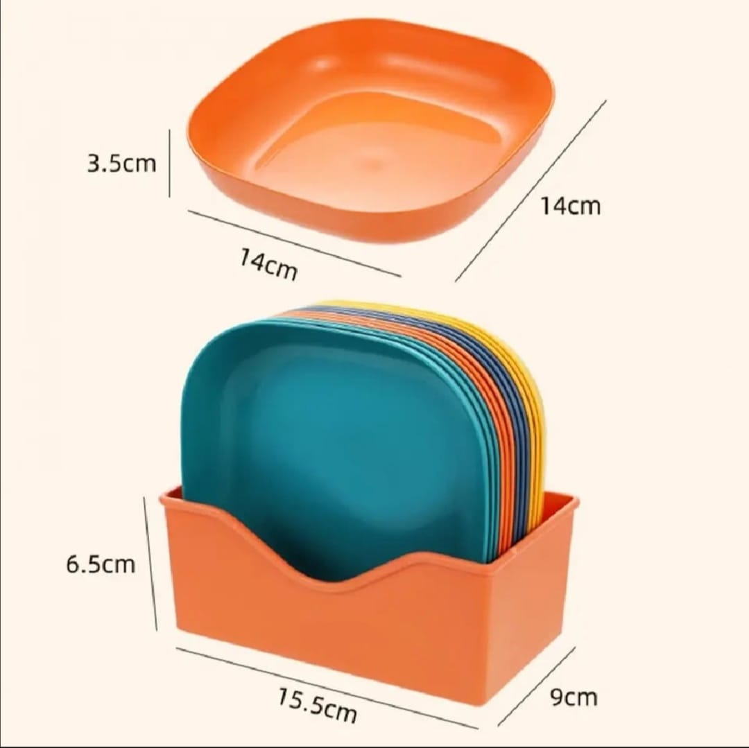 Pack Of 10 Square Plate Set