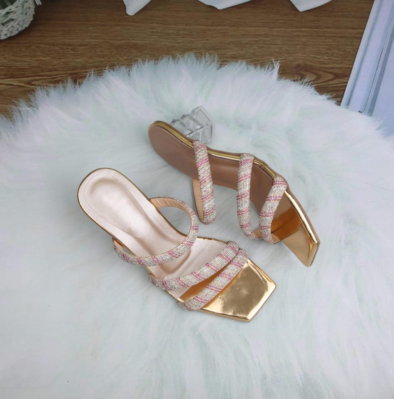 Rhinestone Toe Heel