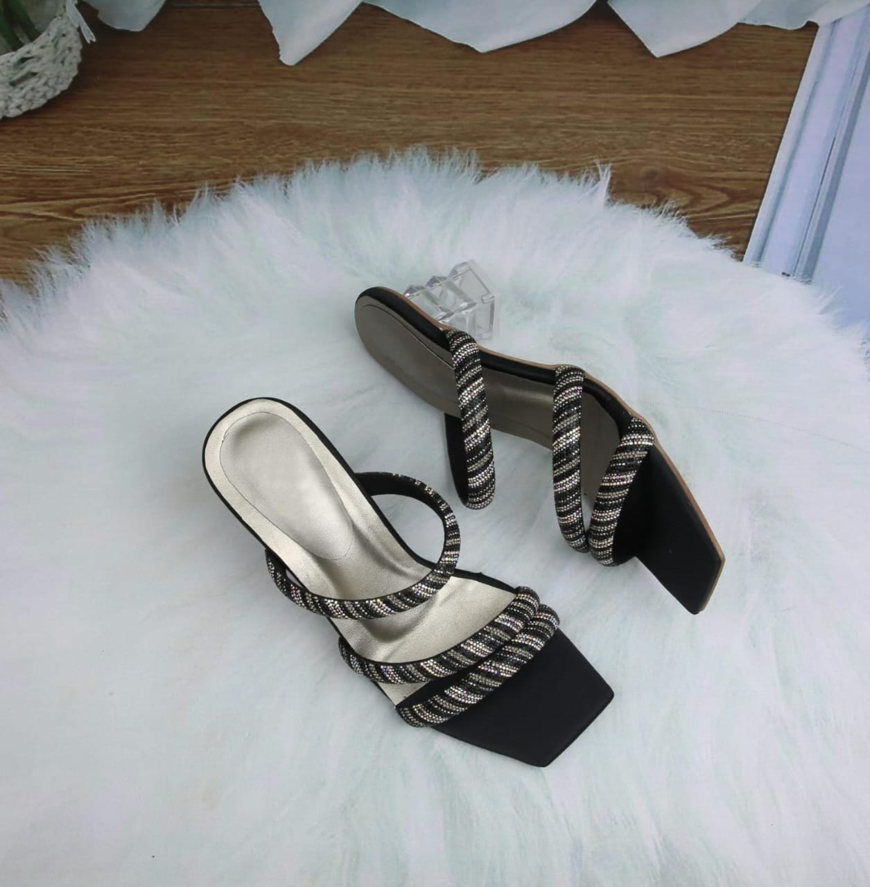Rhinestone Toe Heel