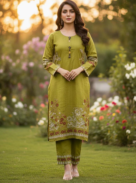 2-Piece Embroidered Suit